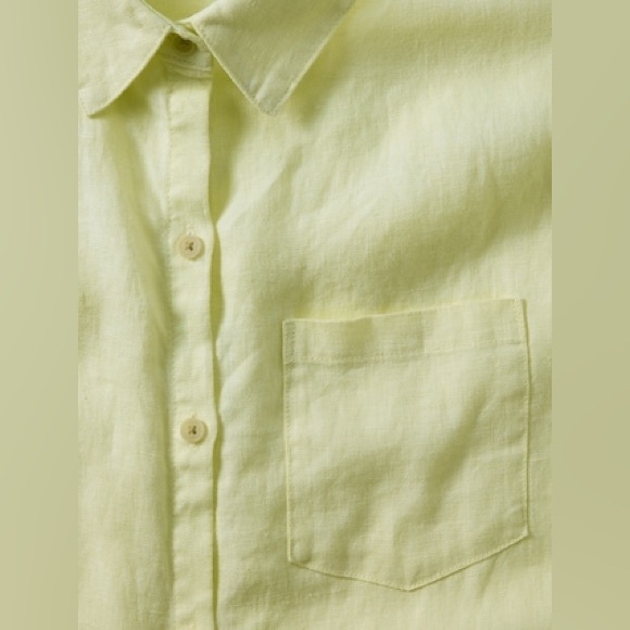 Athleta Retreat Linen Top in Limone Size M NWT - Picture 2 of 6